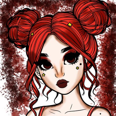 realistic girl with space buns