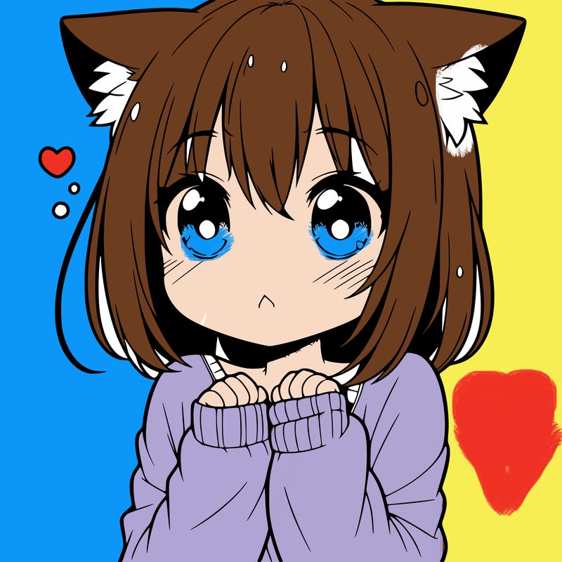 shy anime catgirl