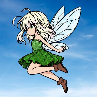 manga fairy flying
