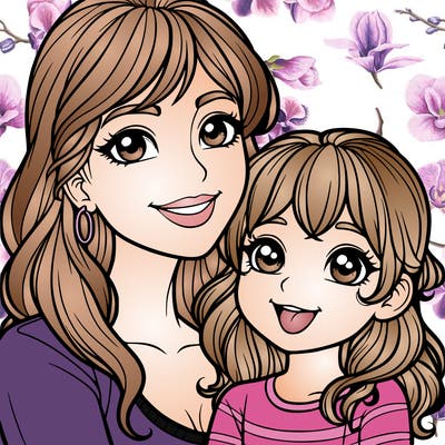 mom and her daughter realistic