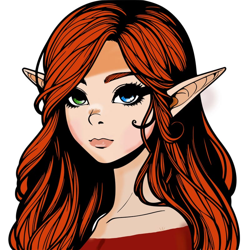 elf girl realistic dark fantasy