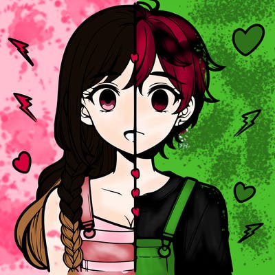 realistic girl boy split