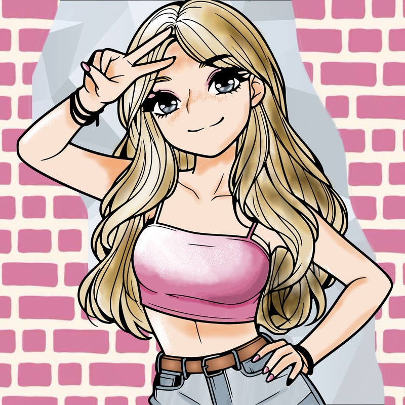 a realistic girl posing ✌️