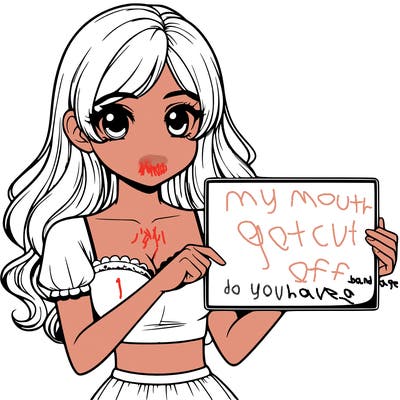 realistic pretty girl holding blank sign