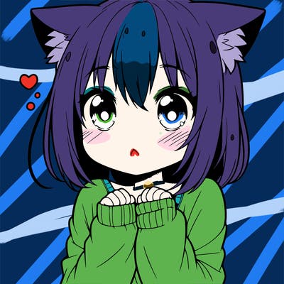 shy anime catgirl