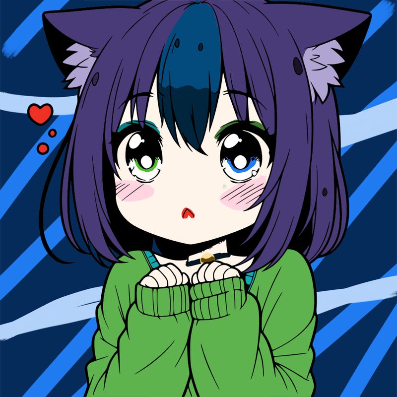 shy anime catgirl