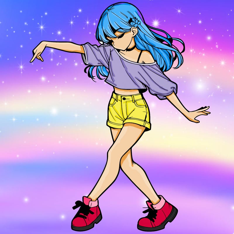 realistic girl danceing
