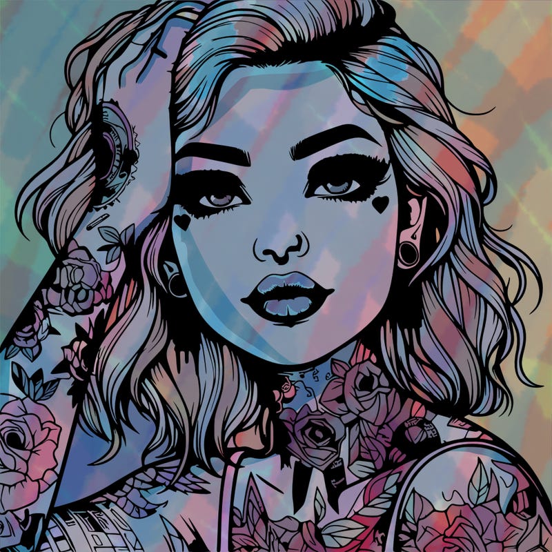 realistic girl with tattoos all over