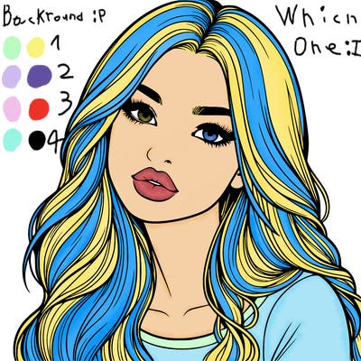 realistic girl with hair on her hair and lips