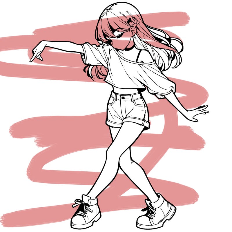 realistic girl danceing
