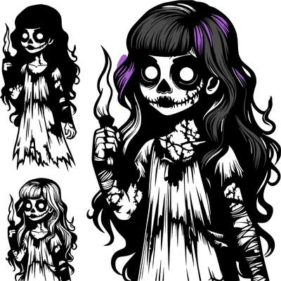 realistic scary fantasy girl