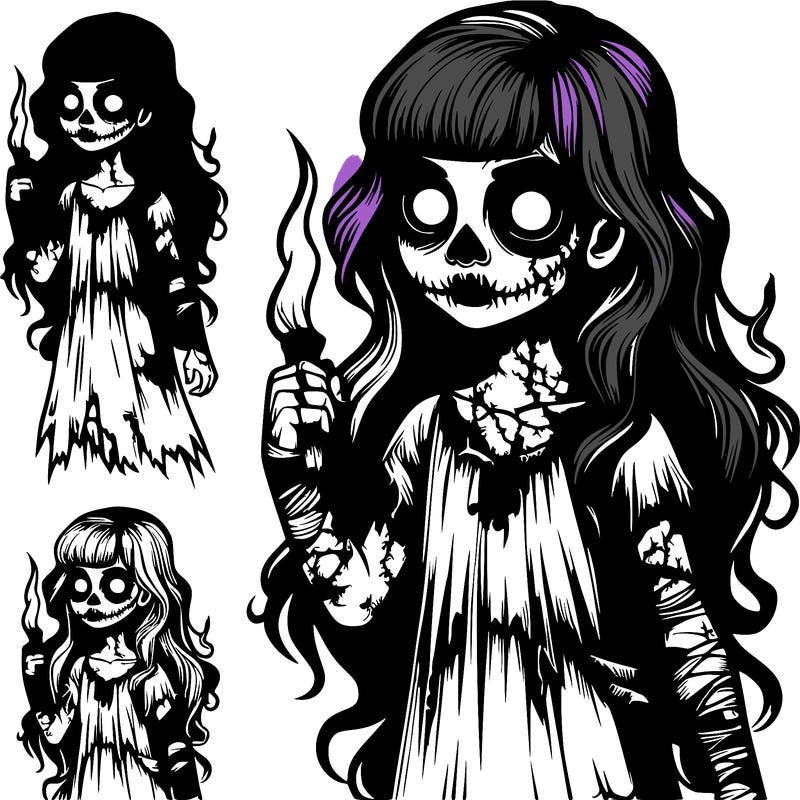 realistic scary fantasy girl