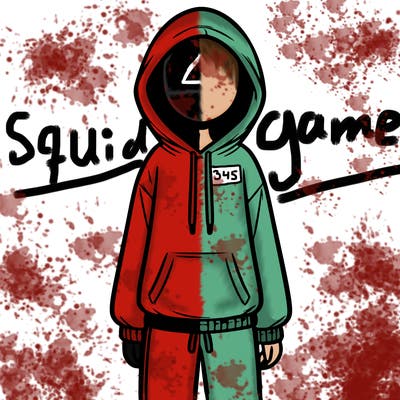 faceless girl in a tracksuit with a hood on and no hair