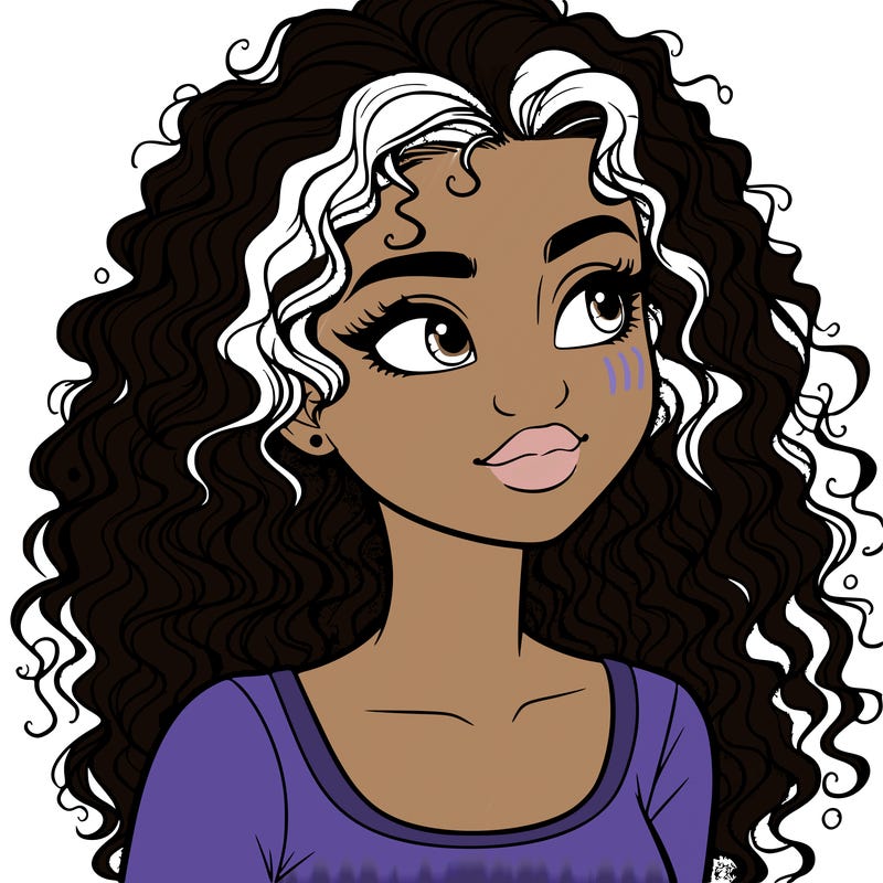 realistic girl with curly hair