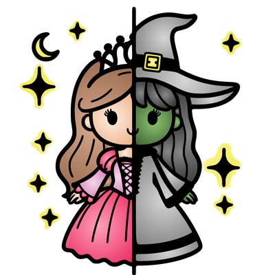 split princess and witch