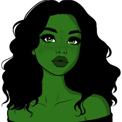 realistic girl with wavy hair and lips