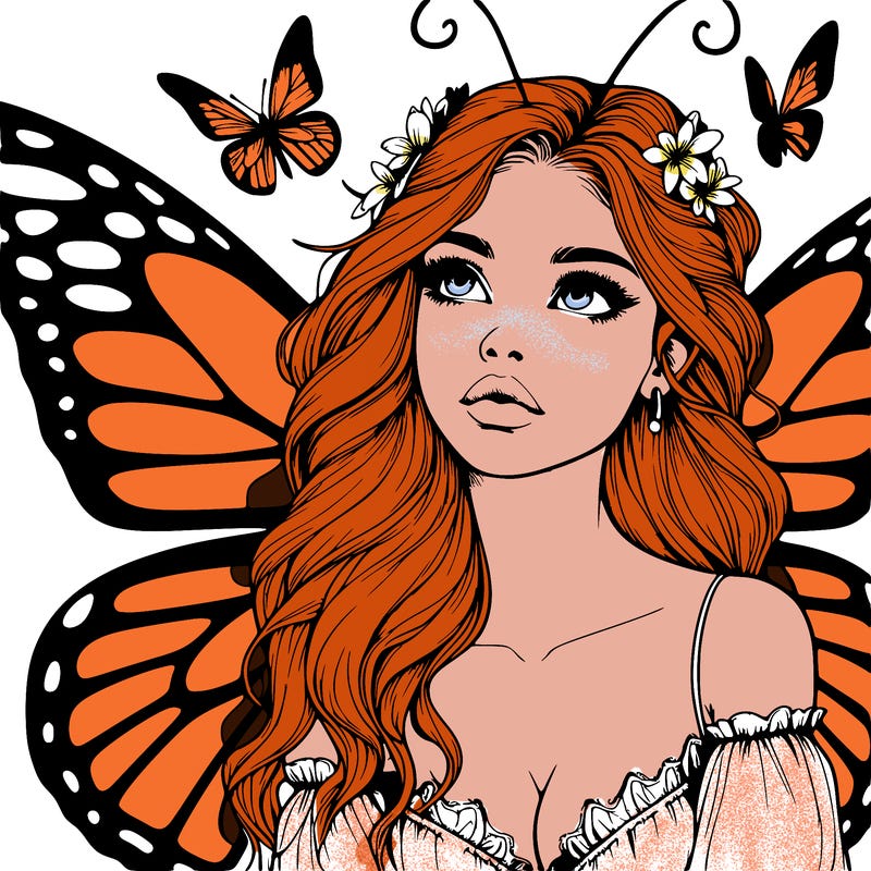 butterfly fairy realistic girl