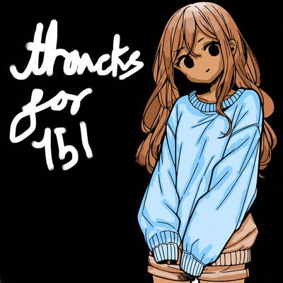 manga teen girl  in a sweater and baggy pants