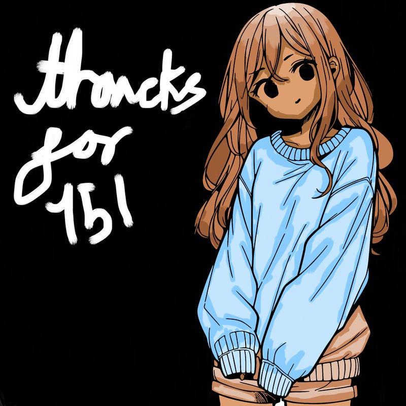manga teen girl  in a sweater and baggy pants