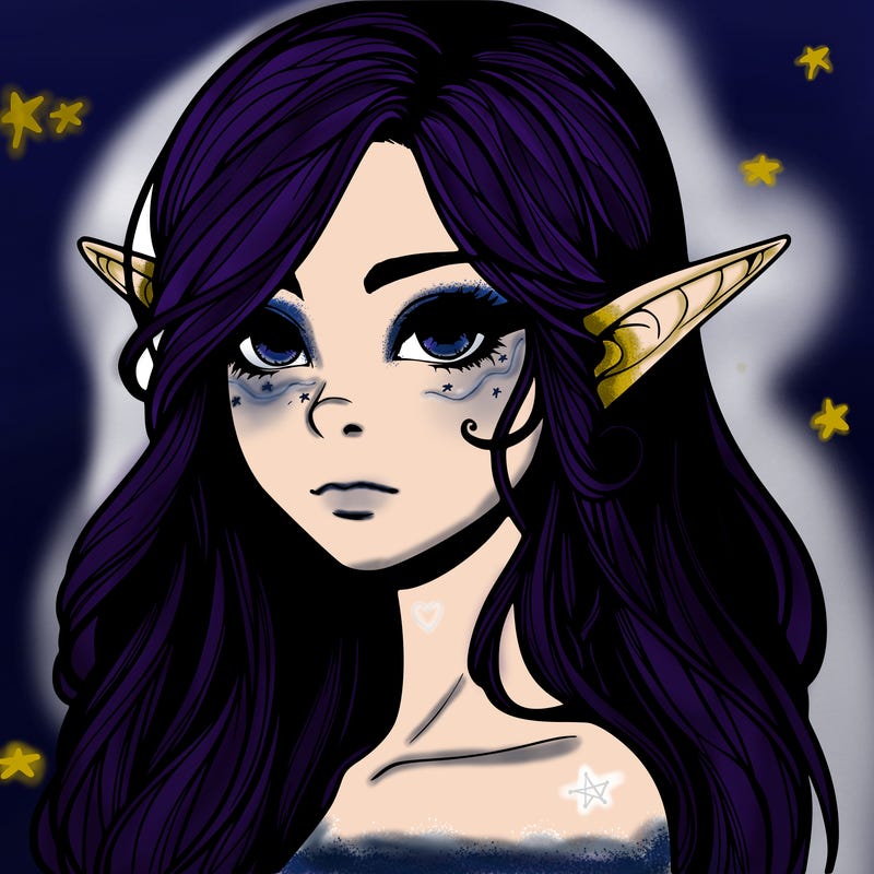 elf girl realistic dark fantasy