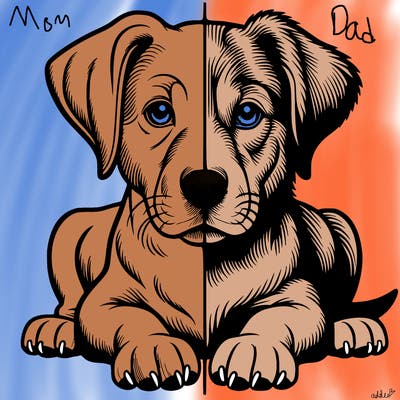 realistic dog split picture