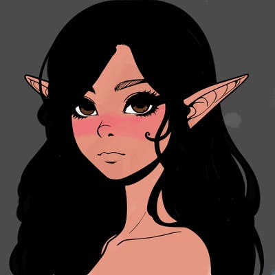 elf girl realistic dark fantasy