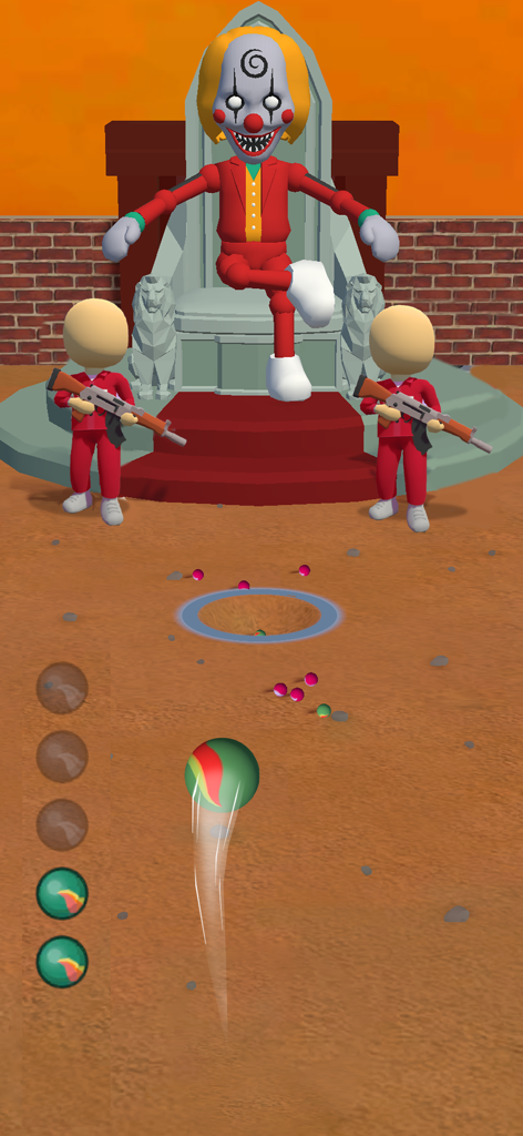 Prison Survival: Tap Challenge - Marble survival challenge gameplay with clown boss on throne