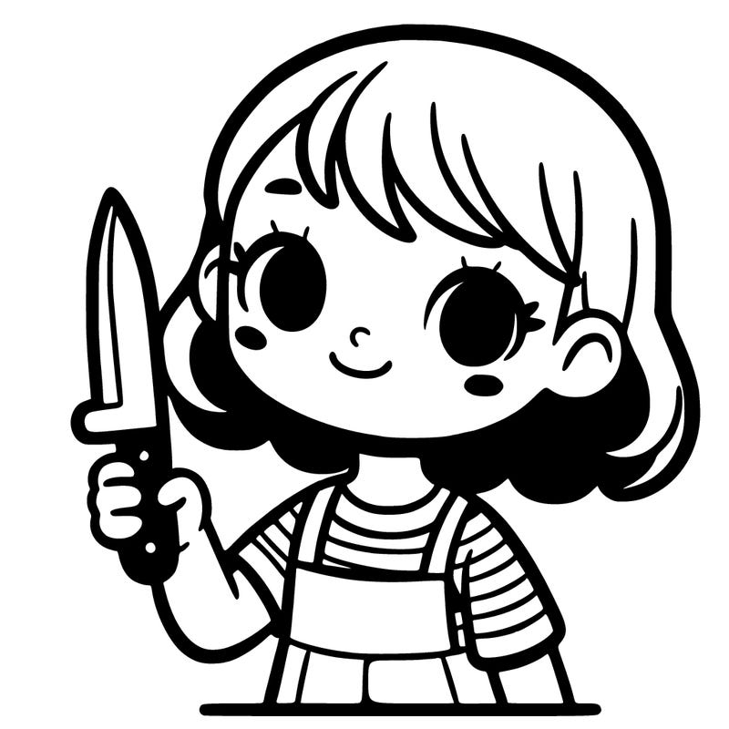 girl with a knife