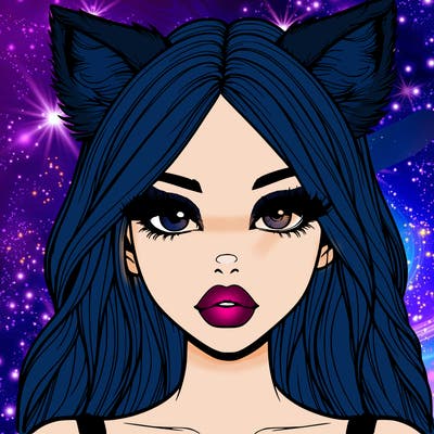 realistic girl with fox ears and realistic lips