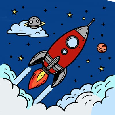 rocket in space