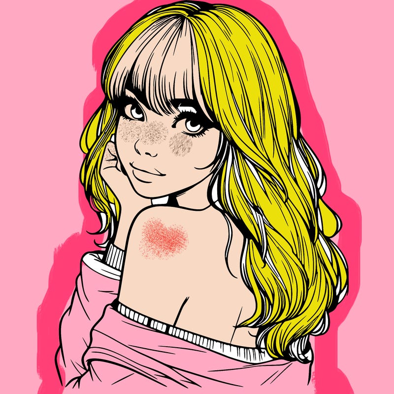 realistic girl with bangs looking over her shoulder