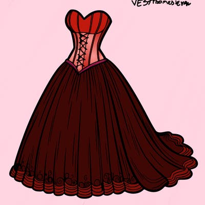 wedding dress-corset and a long and flowy skirt