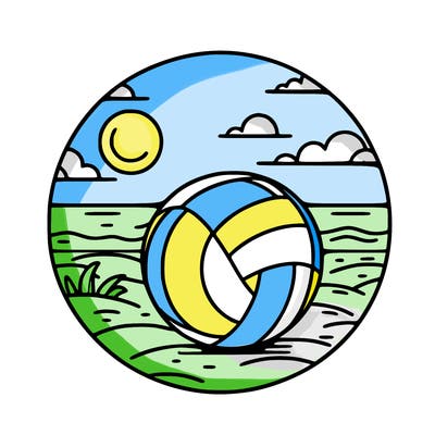 volleyball on a beach