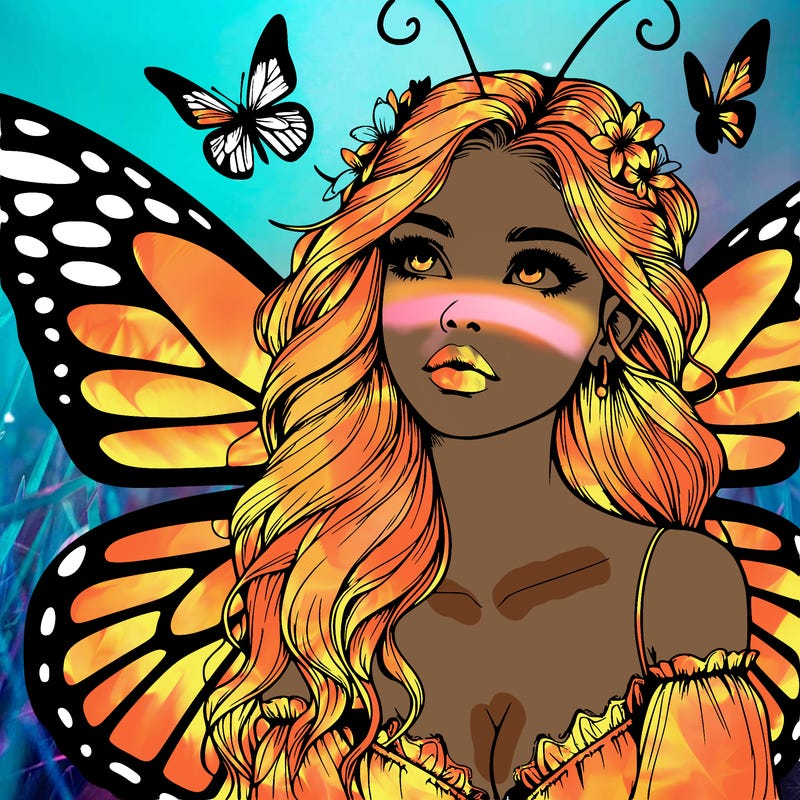 butterfly fairy realistic girl
