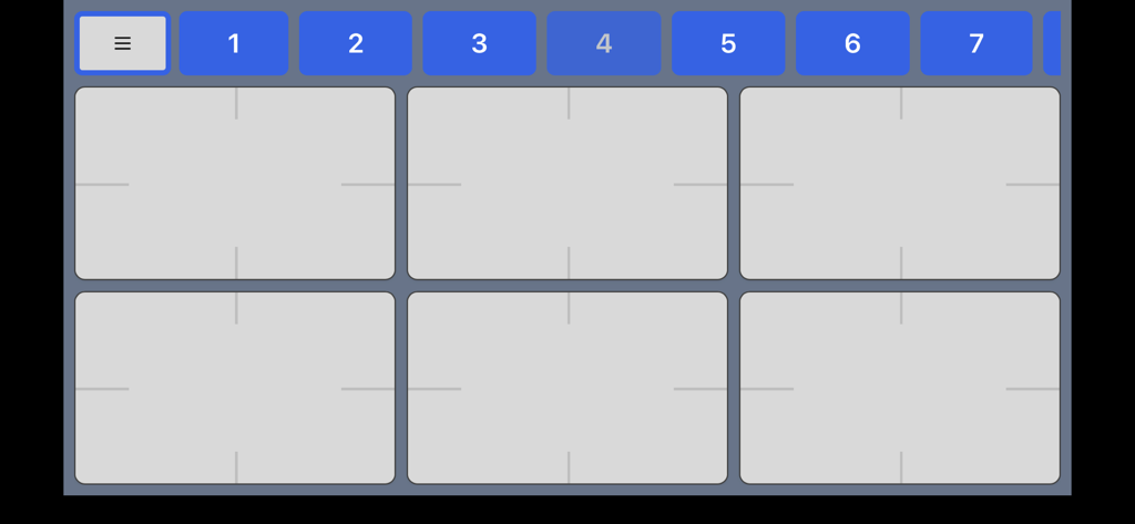 Kitchen-Timer Pro - Minimalist multi-timer interface of the Kitchen-Timer Pro app in landscape mode