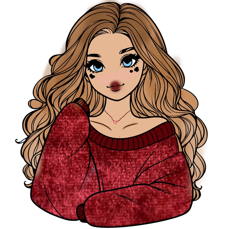 a beautiful girl in a big sweatshirt