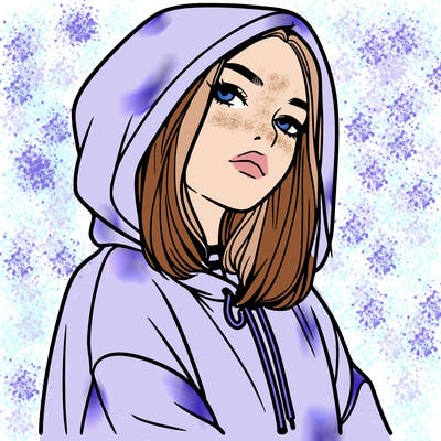 a realistic girl in a hoodie