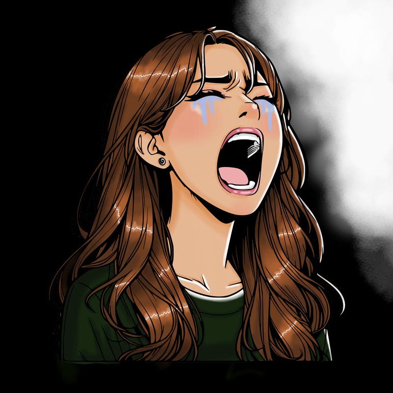 screaming realistic, girl