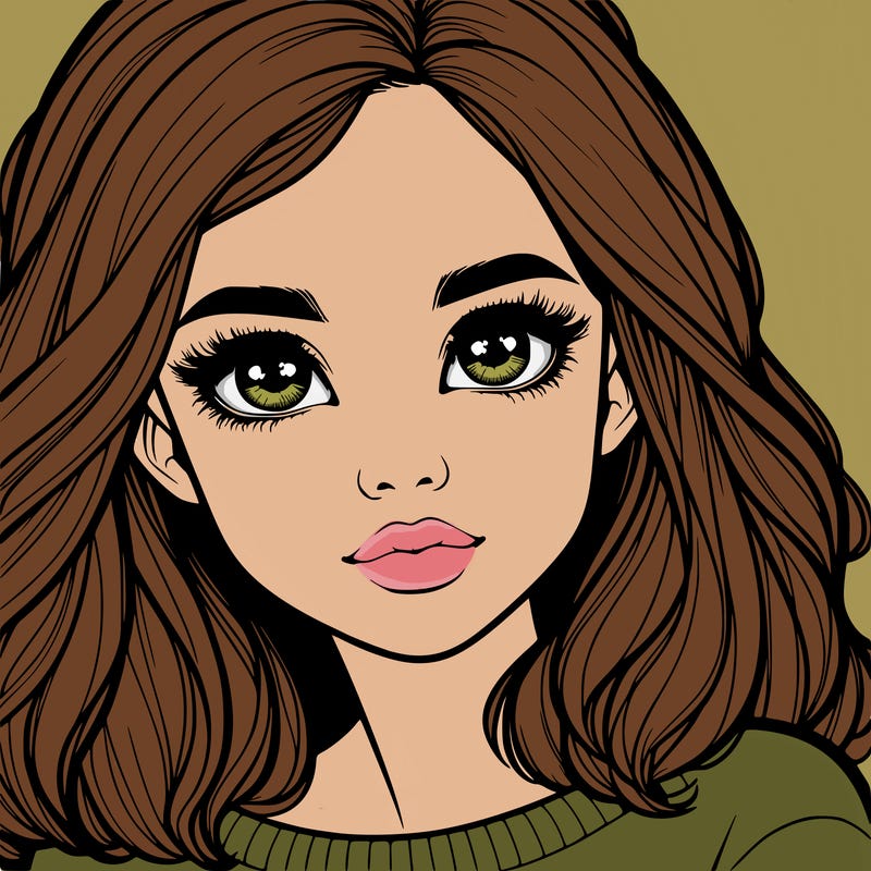 realistic girl whith cute eyes