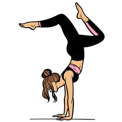 a woman doing a handstand