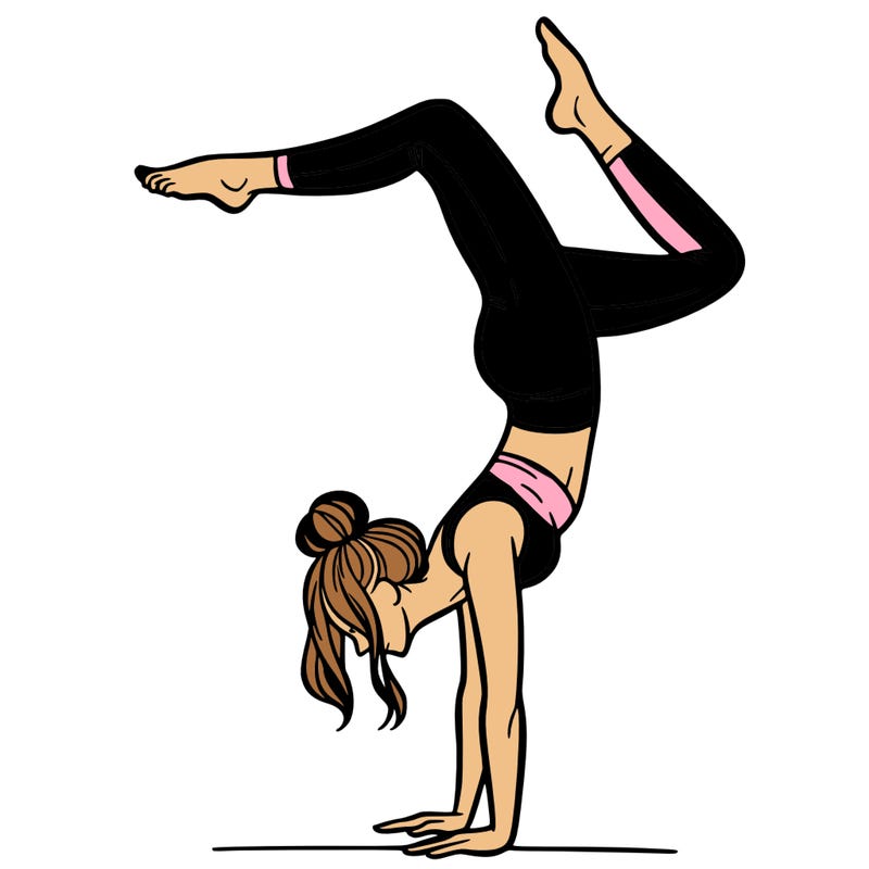 a woman doing a handstand