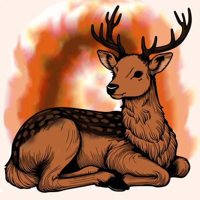 realistic deer with antlers