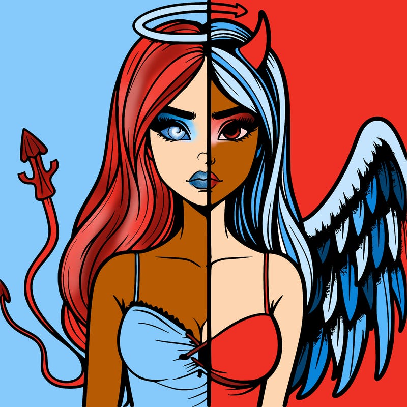 devil vs angel realistic girl