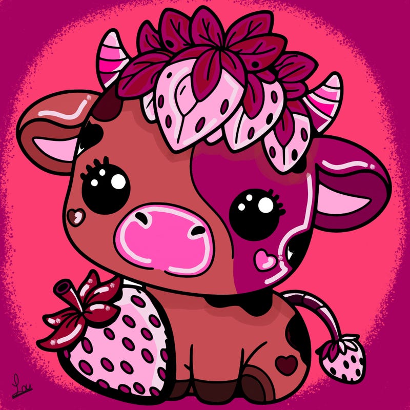 cute strawberry cow