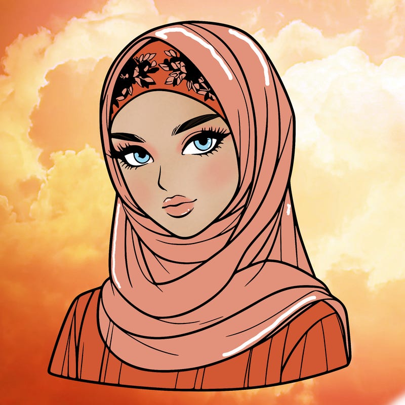 a muslim fashion model who wears a veil realistic