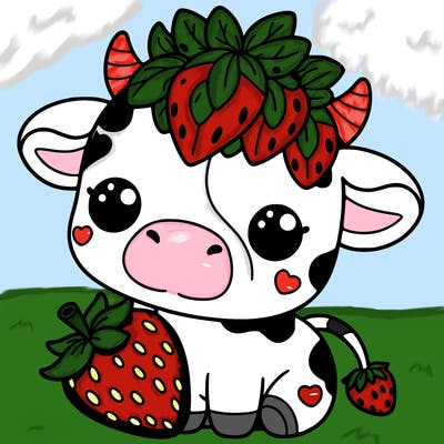 cute strawberry cow