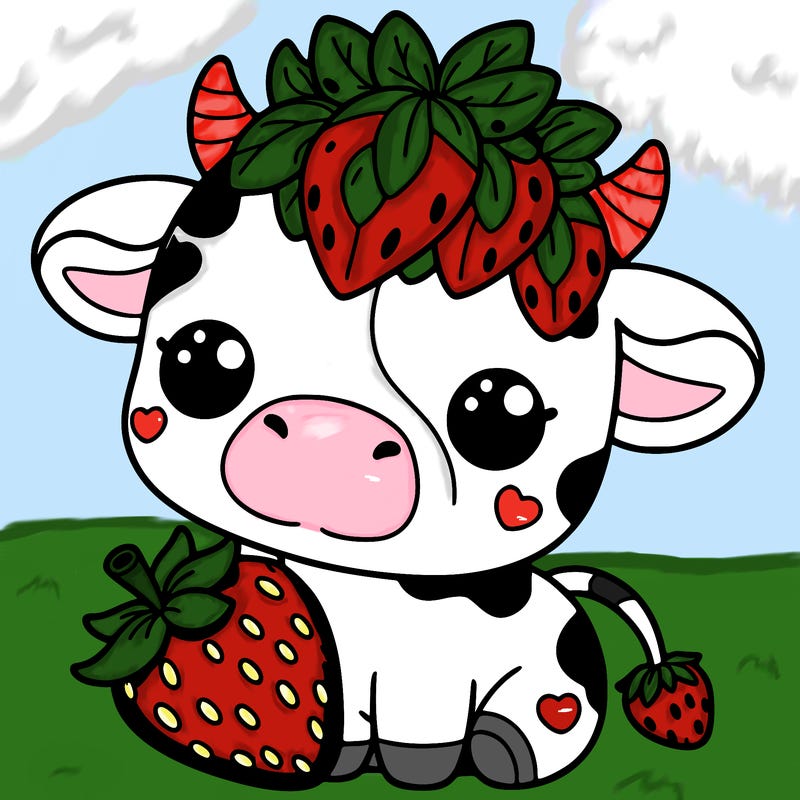 cute strawberry cow