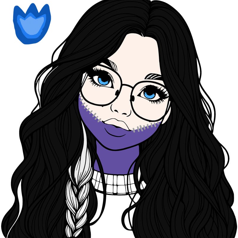 girl with long hair and freckles and glasses realistic