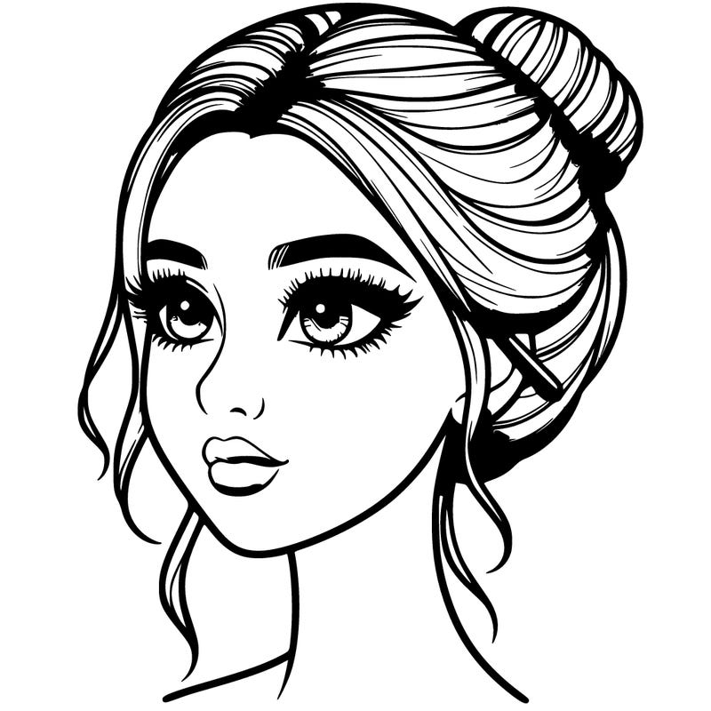 realistic girl with makeup on