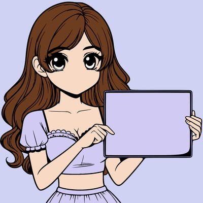 realistic pretty girl holding blank sign